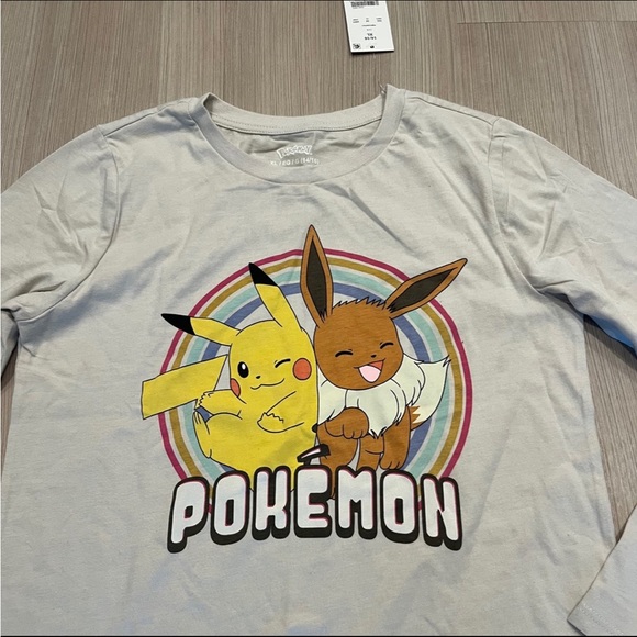 Kid’s Long Sleeved Pokémon Pikachu & Eevee Tee Shirt XL - Picture 3 of 4